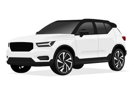 Realistic car isolated on white. Vector car illustration. Stock Illustration