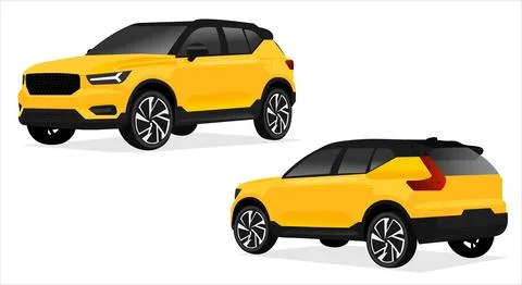 Realistic car isolated on white. Vector car illustration. Stock Illustration