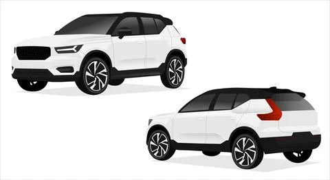 Realistic car isolated on white. Vector car illustration. Stock Illustration