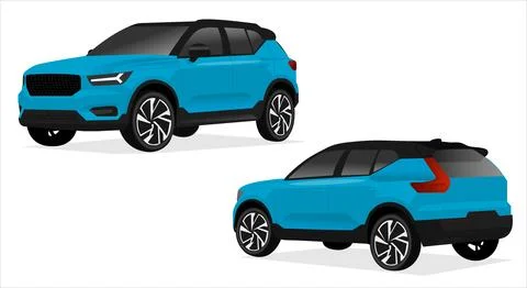 Realistic car isolated on white. Vector car illustration. Stock Illustration