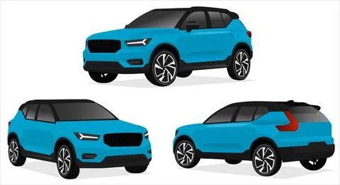 Realistic car isolated on white. Vector car illustration. Stock Illustration