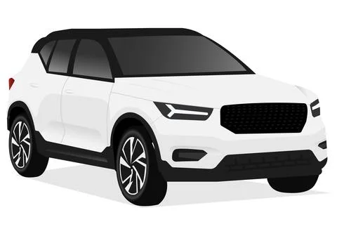 Realistic car isolated on white. Vector car illustration. Stock Illustration