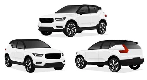 Realistic car isolated on white. Vector car illustration. Stock Illustration