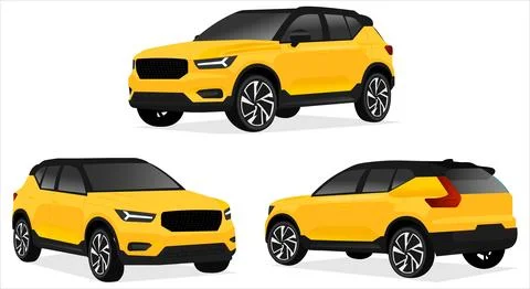 Realistic car isolated on white. Vector car illustration. Stock Illustration