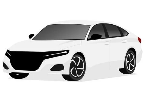 Realistic car isolated on white. Vector car illustration. Stock Illustration