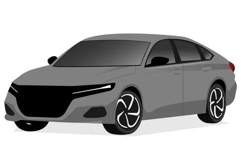 Realistic car isolated on white. Vector car illustration. Stock Illustration