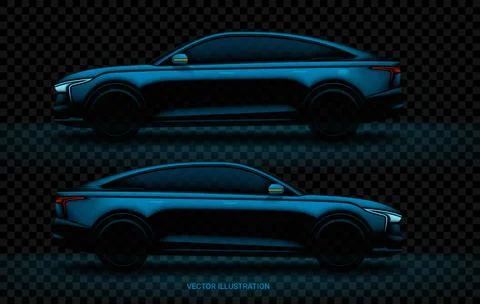 Realistic car silhouettes Stock Illustration