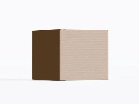 Realistic cardboard box on gray background blank label, Suitable for packagi イラスト素材