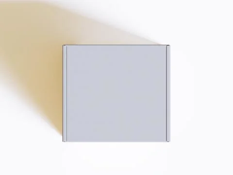 Realistic cardboard box on gray background blank label, Suitable for packagi Stock-Illustration
