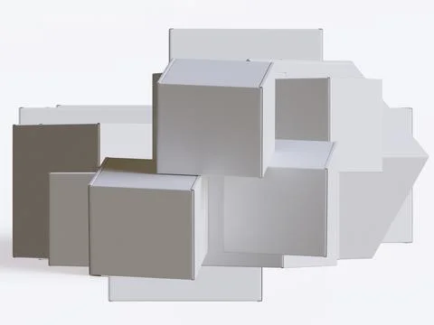Realistic cardboard box on gray background blank label, Suitable for packagi Illustrazione stock