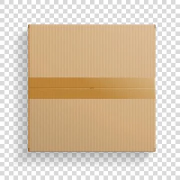 Realistic cardboard box, opened top view Stock Illustration