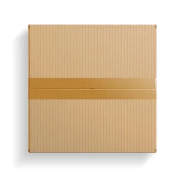Realistic cardboard box, opened top view Stock Illustration