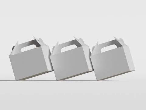 Realistic Cardboard box rendering image on gray background 3D illustration ( Illustrazione stock