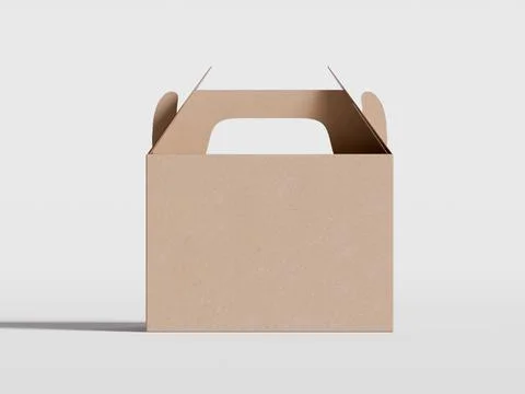 Realistic Cardboard box rendering image on gray background 3D illustration ( Illustrazione stock