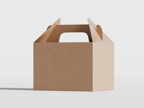 Realistic Cardboard box rendering image on gray background 3D illustration ( Illustrazione stock