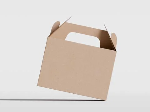 Realistic Cardboard box rendering image on gray background 3D illustration ( Illustrazione stock