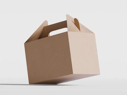 Realistic Cardboard box rendering image on gray background 3D illustration ( Illustrazione stock