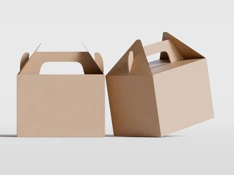 Realistic Cardboard box rendering image on gray background 3D illustration ( Illustrazione stock