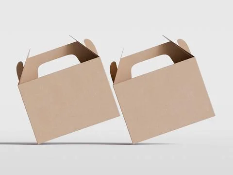 Realistic Cardboard box rendering image on gray background 3D illustration ( Illustrazione stock