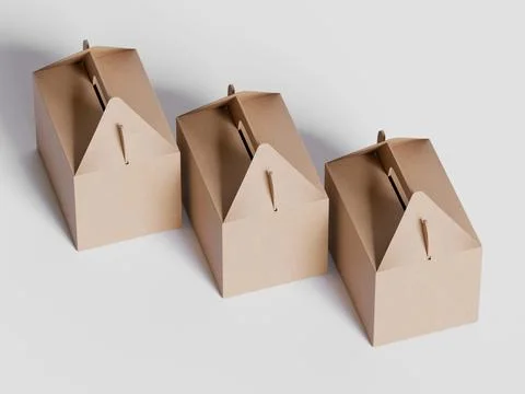 Realistic Cardboard box rendering image on gray background 3D illustration ( Illustrazione stock