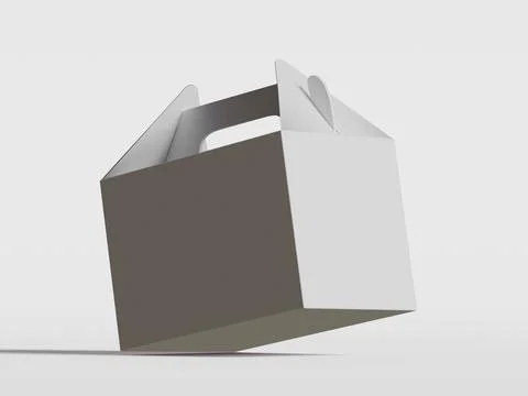 Realistic Cardboard box rendering image on gray background 3D illustration ( Illustrazione stock
