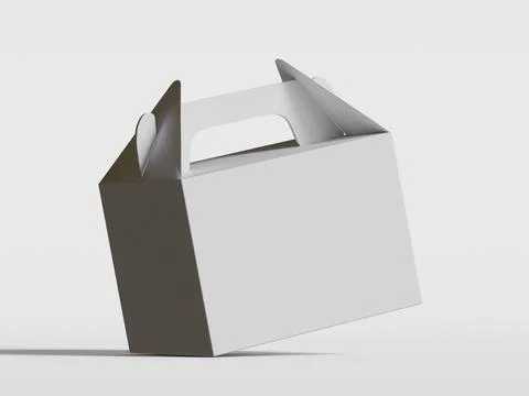 Realistic Cardboard box rendering image on gray background 3D illustration ( イラスト素材
