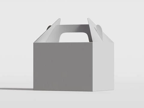 Realistic Cardboard box rendering image on gray background 3D illustration ( Illustrazione stock