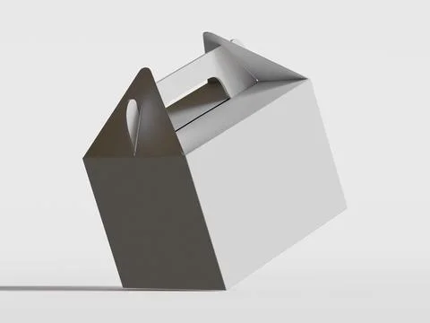 Realistic Cardboard box rendering image on gray background 3D illustration ( Illustrazione stock