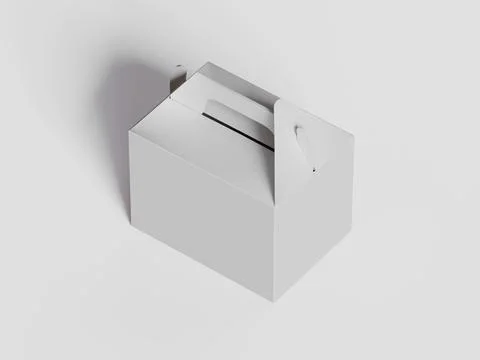 Realistic Cardboard box rendering image on gray background 3D illustration ( Illustrazione stock