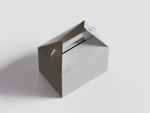 Realistic Cardboard box rendering image on gray background 3D illustration ( Illustrazione stock