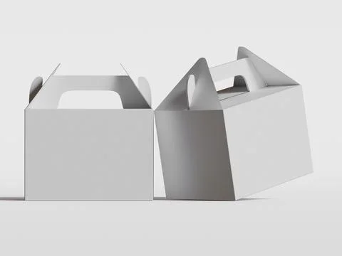 Realistic Cardboard box rendering image on gray background 3D illustration ( Illustrazione stock