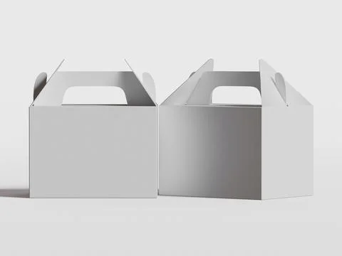 Realistic Cardboard box rendering image on gray background 3D illustration ( Illustrazione stock