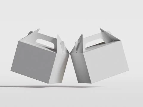 Realistic Cardboard box rendering image on gray background 3D illustration ( Illustrazione stock