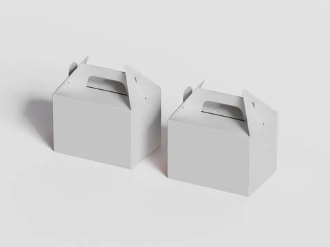 Realistic Cardboard box rendering image on gray background 3D illustration ( Illustrazione stock