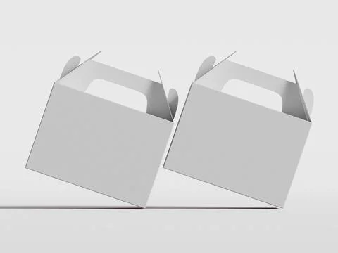 Realistic Cardboard box rendering image on gray background 3D illustration ( Illustrazione stock