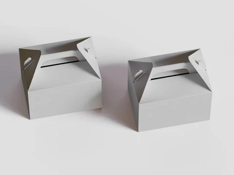 Realistic Cardboard box rendering image on gray background 3D illustration ( Stock Illustration