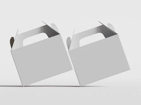 Realistic Cardboard box rendering image on gray background 3D illustration ( Illustrazione stock