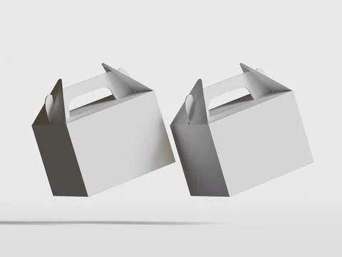Realistic Cardboard box rendering image on gray background 3D illustration ( Stock Illustration