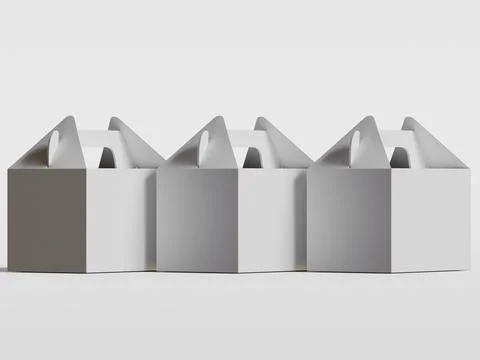 Realistic Cardboard box rendering image on gray background 3D illustration ( Stock Illustration