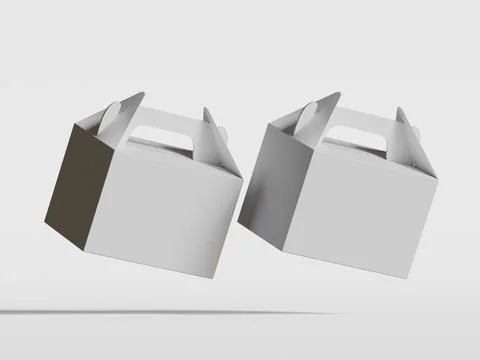 Realistic Cardboard box rendering image on gray background 3D illustration ( Illustrazione stock