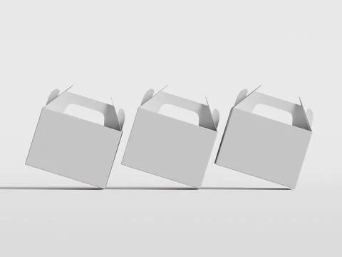 Realistic Cardboard box rendering image on gray background 3D illustration ( Illustrazione stock