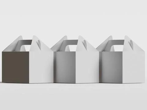 Realistic Cardboard box rendering image on gray background 3D illustration ( Stock Illustration