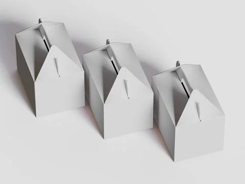 Realistic Cardboard box rendering image on gray background 3D illustration ( Illustrazione stock