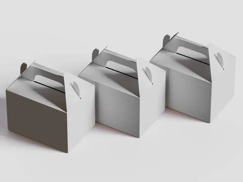 Realistic Cardboard box rendering image on gray background 3D illustration ( イラスト素材