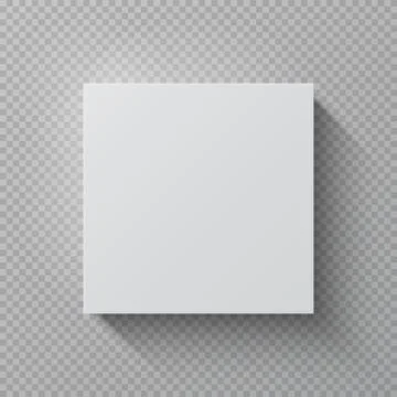 Realistic cardboard box. Square white mockup paper package, top view blank Stock Illustration