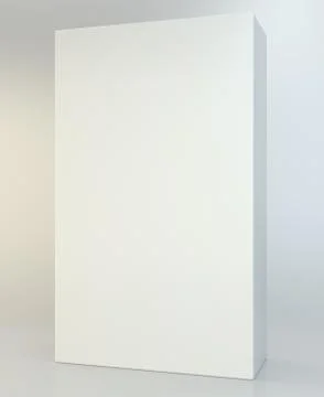 Realistic cardboard box on white background. White container, packaging. 3d Stock Illustration