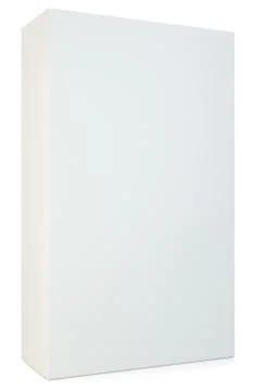 Realistic cardboard box on white background. White container, packaging. 3d Illustrazione stock