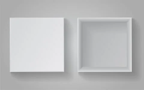 Realistic cardboard square box for stuff. Vector illustration Stock Illustration