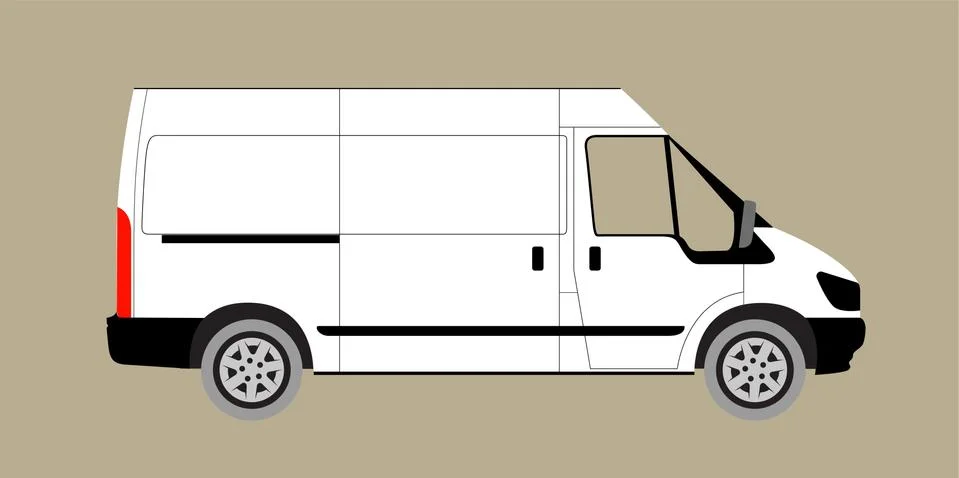 Realistic cargo van. Vector delivery cargo van. Stock Illustration