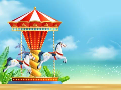 Realistic Carousel Background Stock Illustration